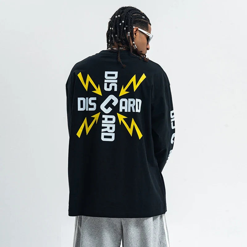 Y2K "Discard" Graphic Long Sleeve Top