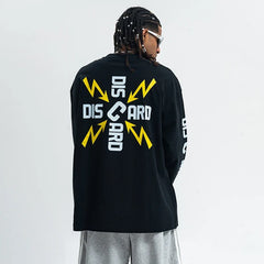 Y2K "Discard" Graphic Long Sleeve Top