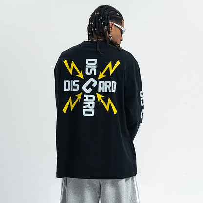Y2K "Discard" Graphic Long Sleeve Top