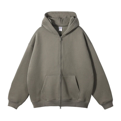 Y2K Double Headed Plain Zip Up Hoodie