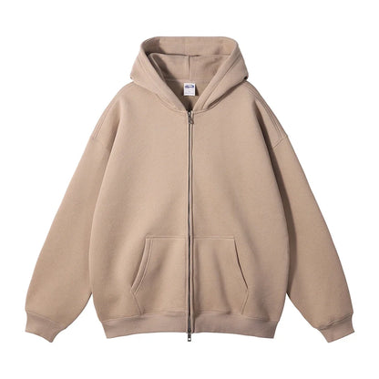 Y2K Double Headed Plain Zip Up Hoodie