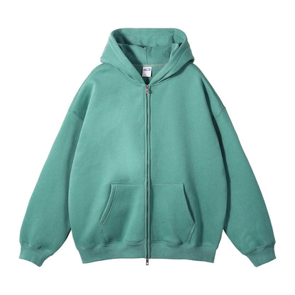 Y2K Double Headed Plain Zip Up Hoodie