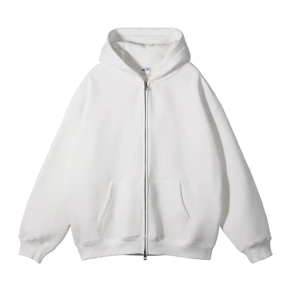 Y2K Double Headed Plain Zip Up Hoodie