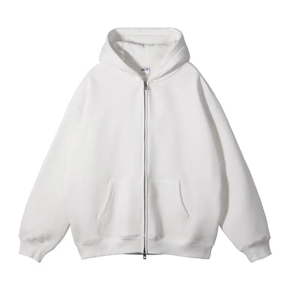 Y2K Double Headed Plain Zip Up Hoodie
