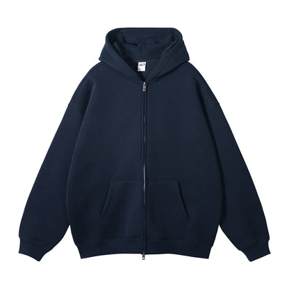 Y2K Double Headed Plain Zip Up Hoodie