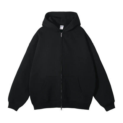Y2K Double Headed Plain Zip Up Hoodie
