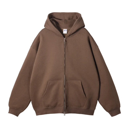 Y2K Double Headed Plain Zip Up Hoodie