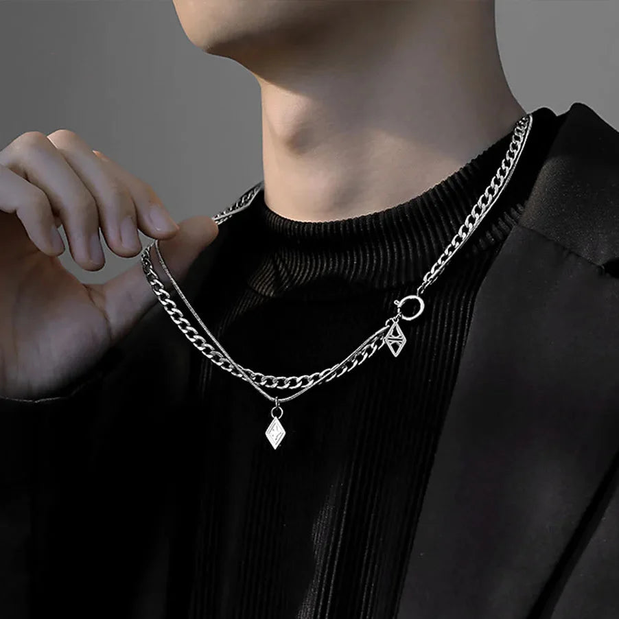 Y2K Double Layered Chain Necklace