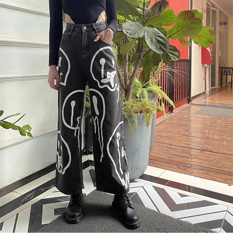 Y2K "Dripping Smiles" High Waist Jeans