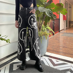 Y2K "Dripping Smiles" High Waist Jeans