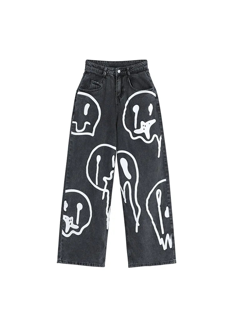 Y2K "Dripping Smiles" High Waist Jeans