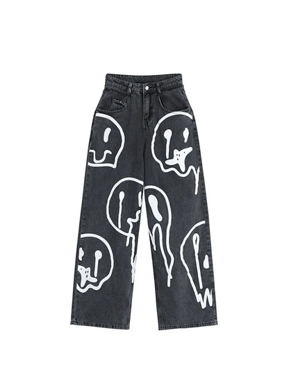Y2K "Dripping Smiles" High Waist Jeans