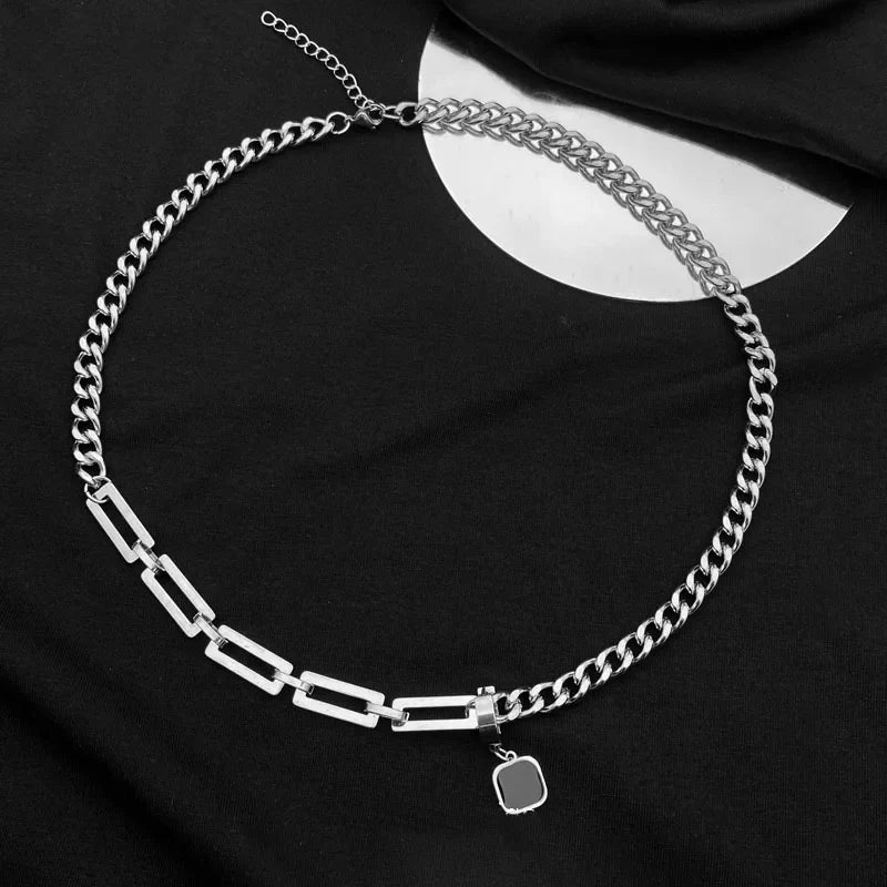 Y2K Earring Pendant Splice Chain Necklace