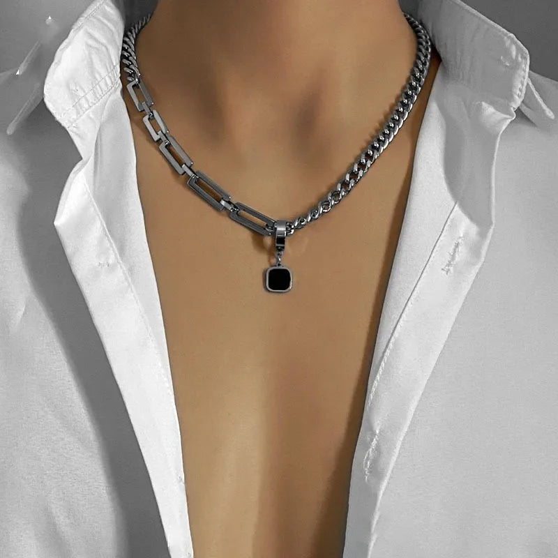 Y2K Earring Pendant Splice Chain Necklace