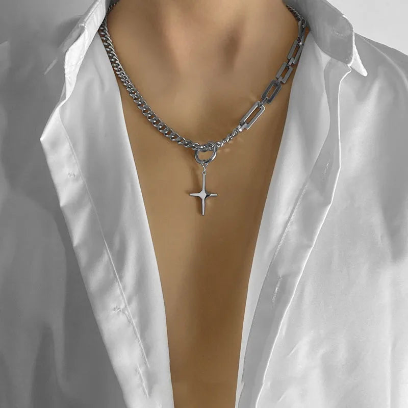 Y2K Earring Pendant Splice Chain Necklace