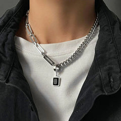 Y2K Earring Pendant Splice Chain Necklace
