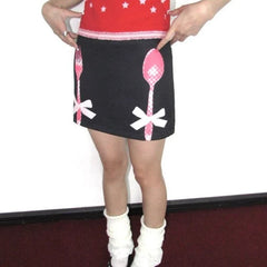 Y2K Eat Me Print A Line Mini Skirt