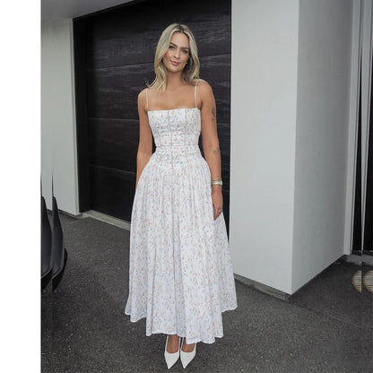 Y2K Elegant Floral Midi Dress