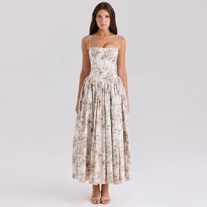 Y2K Elegant Floral Midi Dress