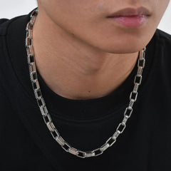 Y2K Embossed Rectangle Chain Necklace