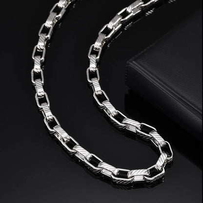 Y2K Embossed Rectangle Chain Necklace