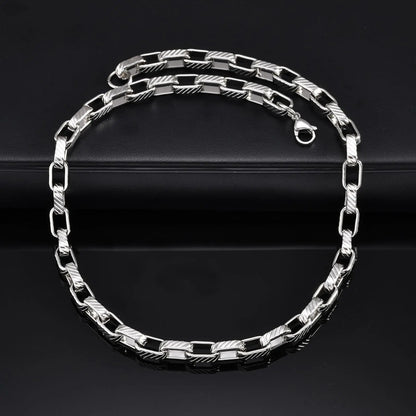 Y2K Embossed Rectangle Chain Necklace