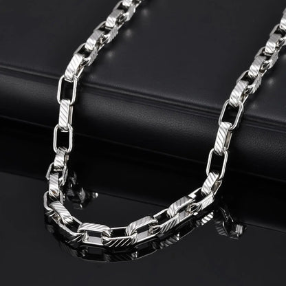 Y2K Embossed Rectangle Chain Necklace