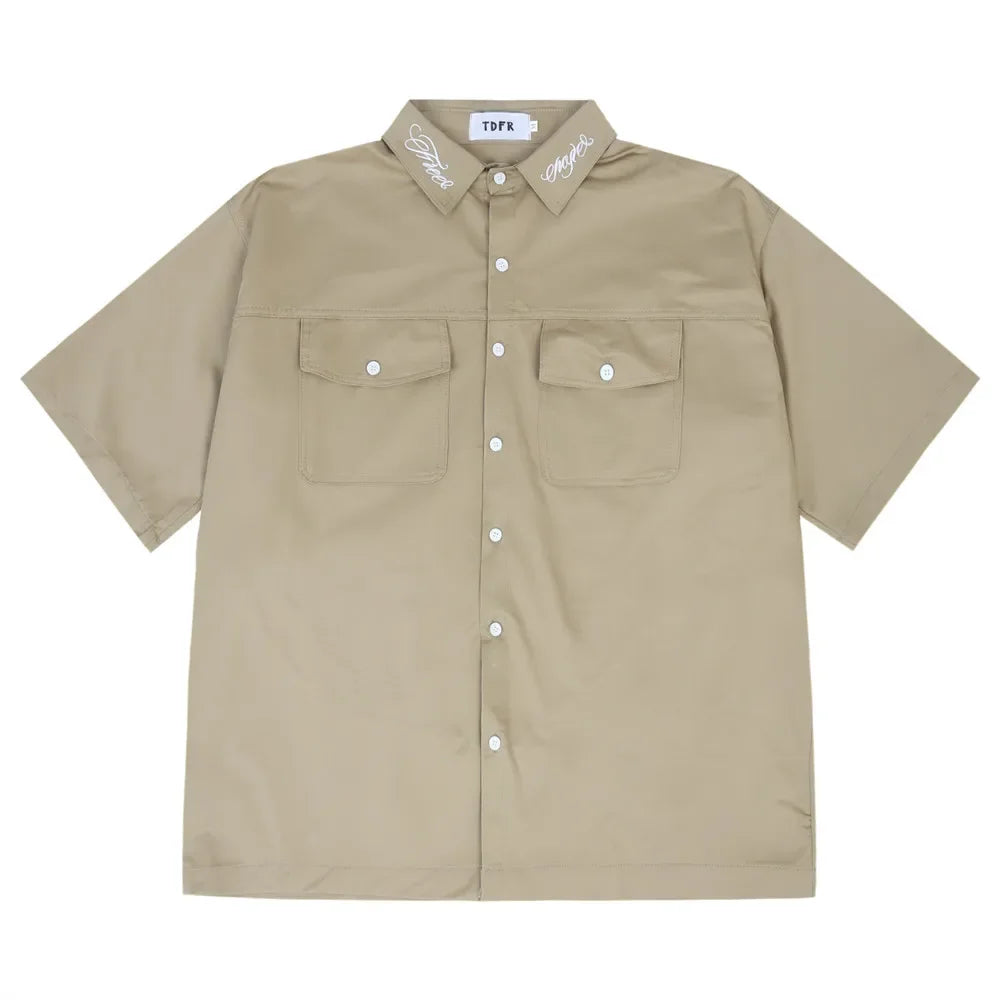 Y2K Embroidered Safari Style Work Shirt