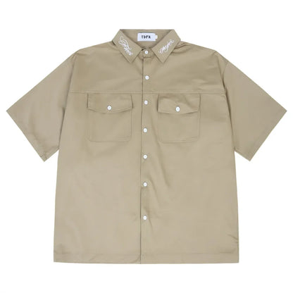 Y2K Embroidered Safari Style Work Shirt