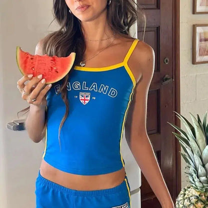 Y2K England Tank Top Blue