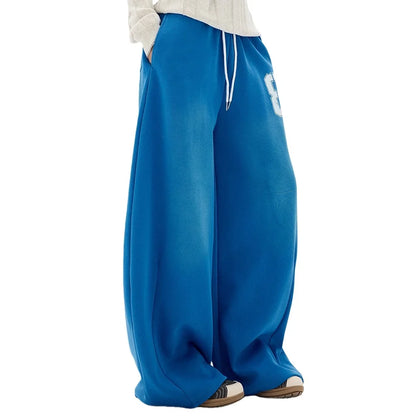 Y2K Essentials Varsity Blue Baggy Sweatpants Joggers Trousers