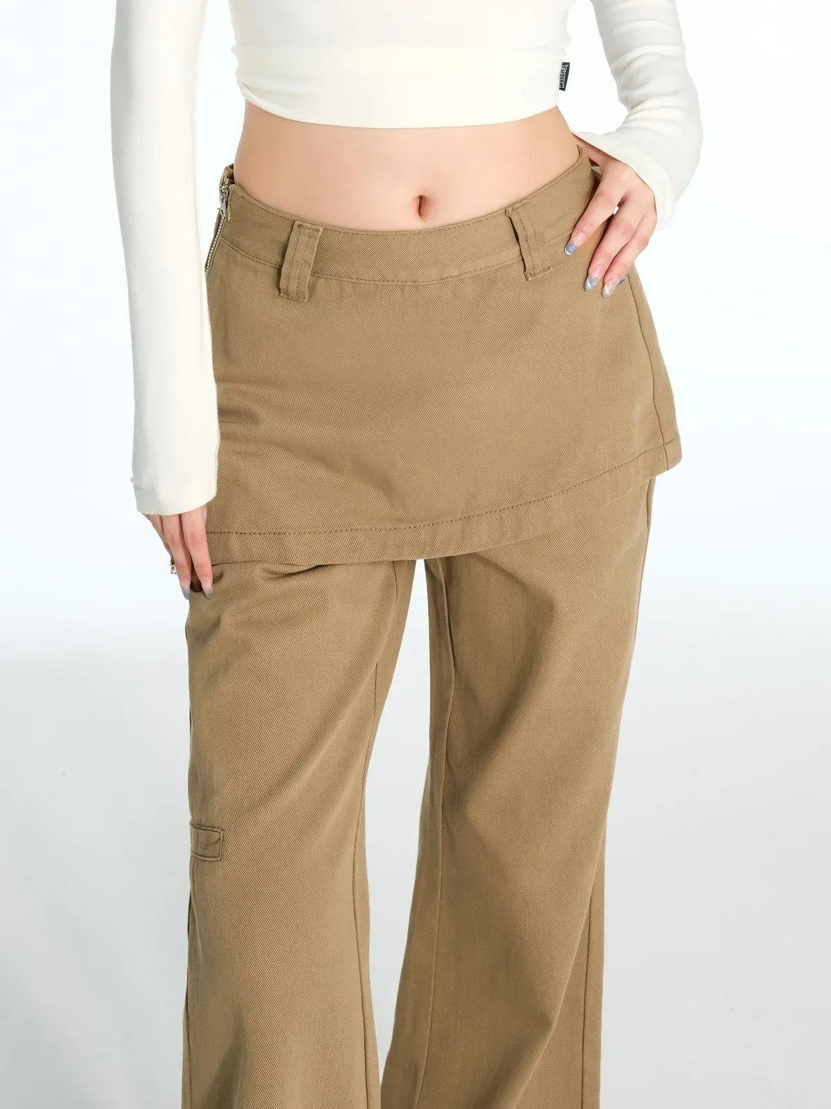Y2K Fake Two Piece Baggy Flare Jeans