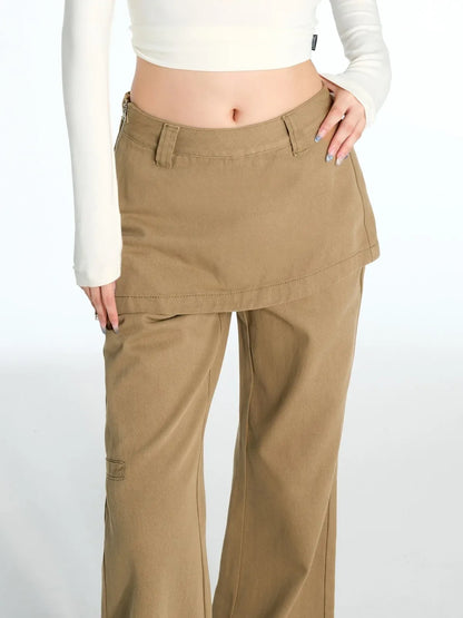 Y2K Fake Two Piece Baggy Flare Jeans