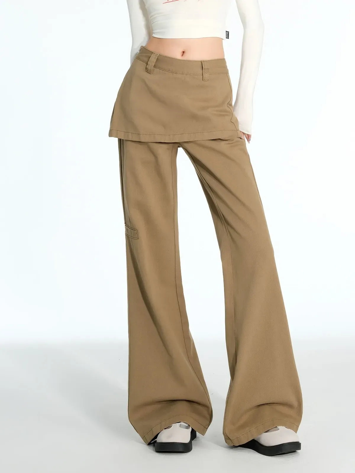 Y2K Fake Two Piece Baggy Flare Jeans