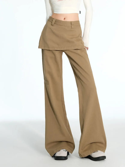 Y2K Fake Two Piece Baggy Flare Jeans
