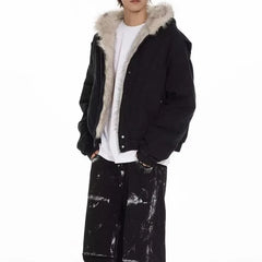 Y2K Faux Fur Lined Coat Jacket