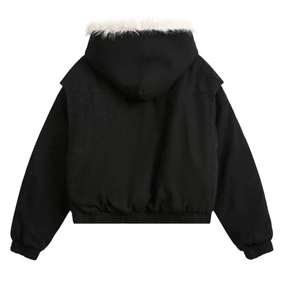 Y2K Faux Fur Lined Coat Jacket
