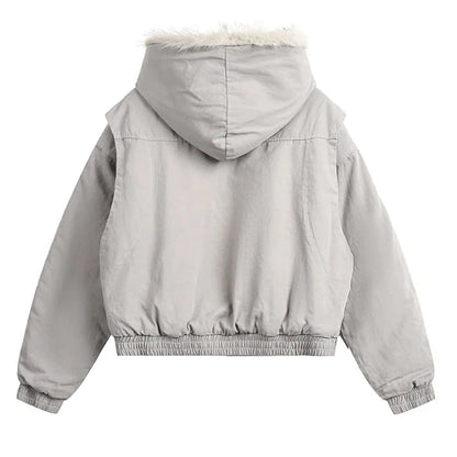 Y2K Faux Fur Lined Coat Jacket