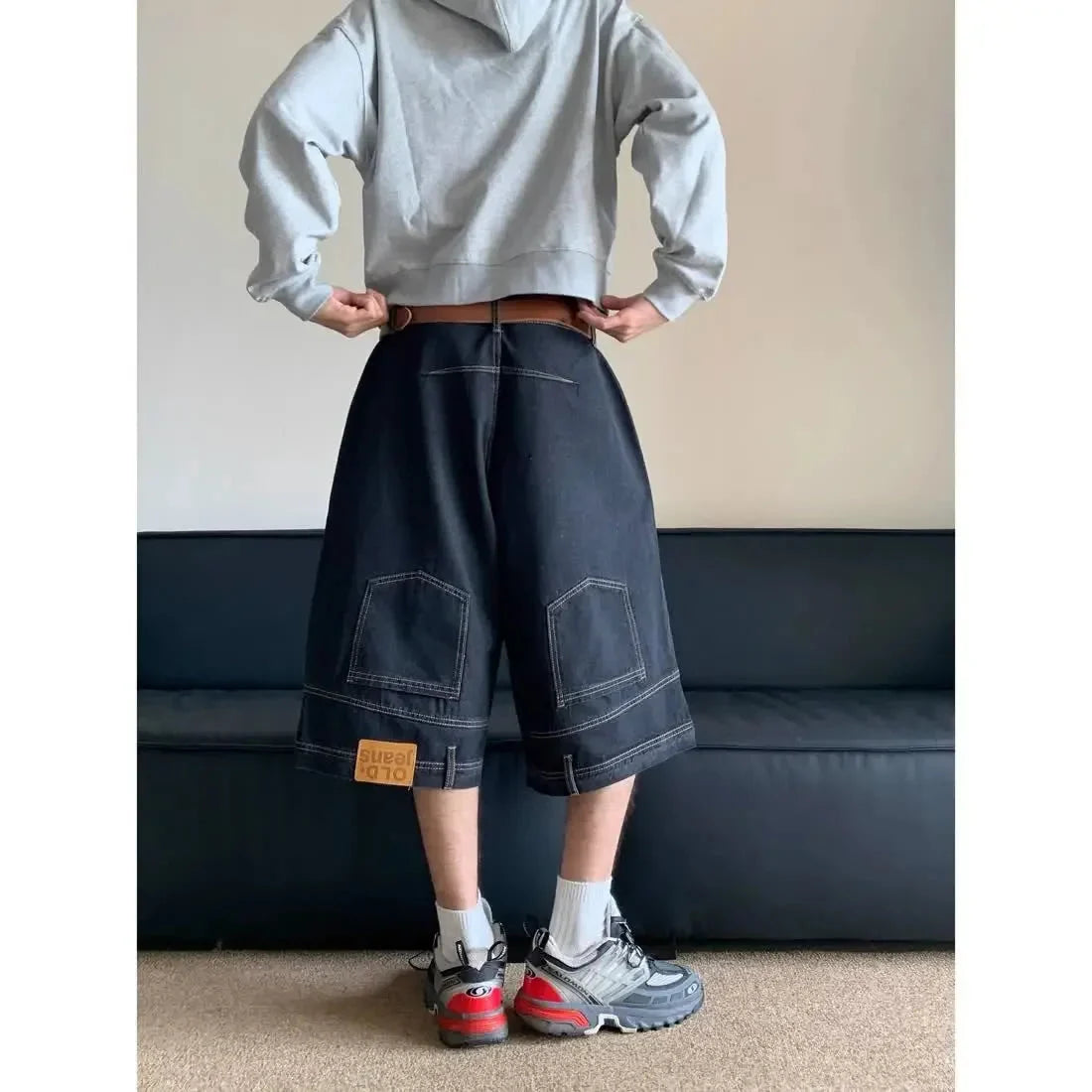 Y2K Flipped Denim Shorts Jorts