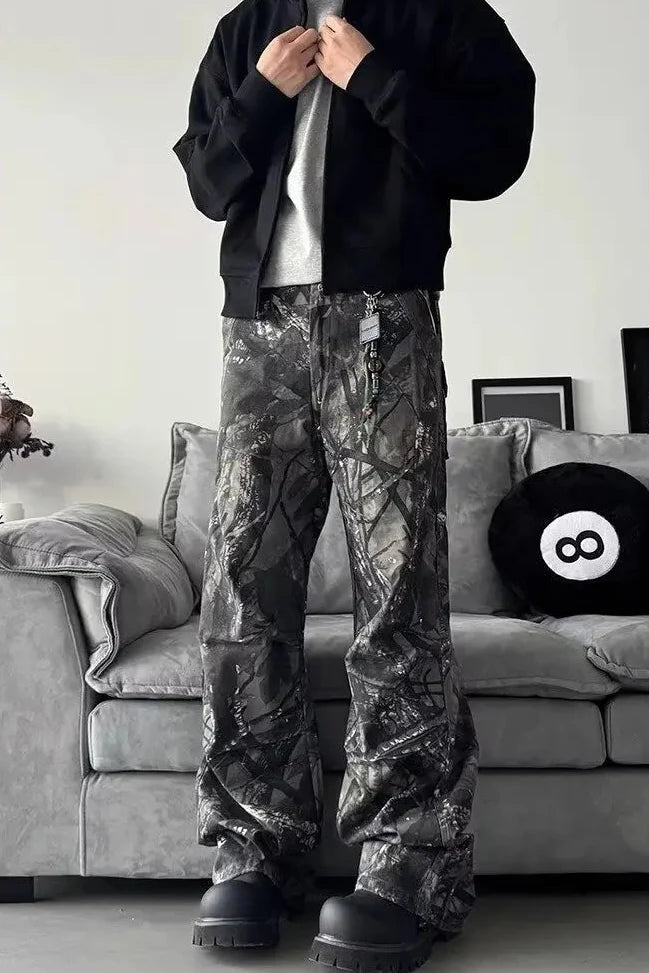 Y2K Forest Camo Baggy Jeans