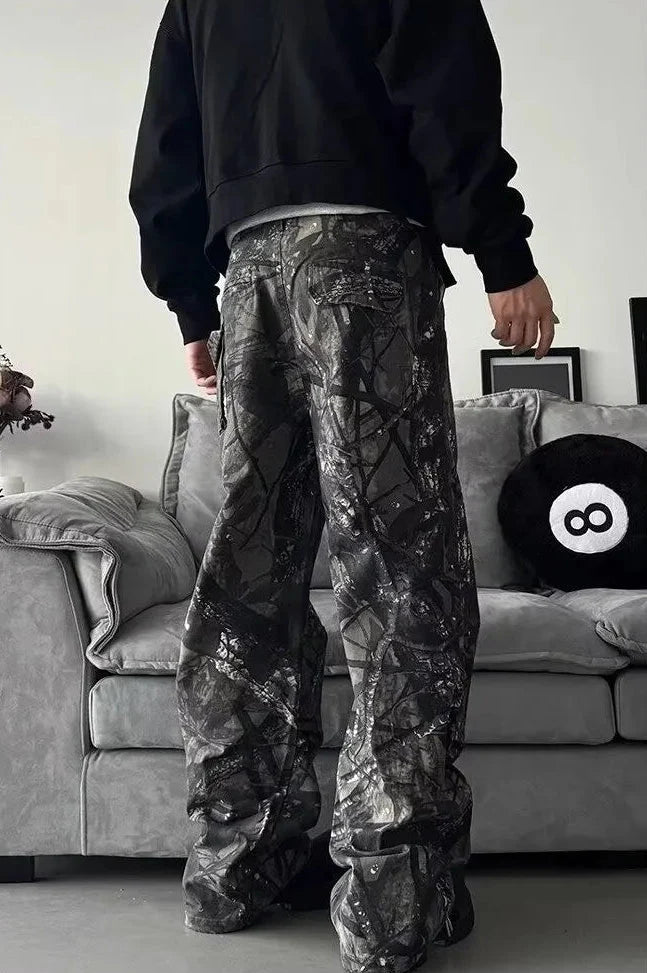 Y2K Forest Camo Baggy Jeans
