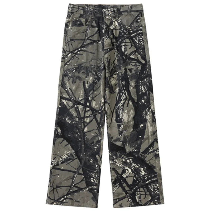 Y2K Forest Camo Baggy Jeans