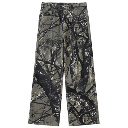 Y2K Forest Camo Baggy Jeans