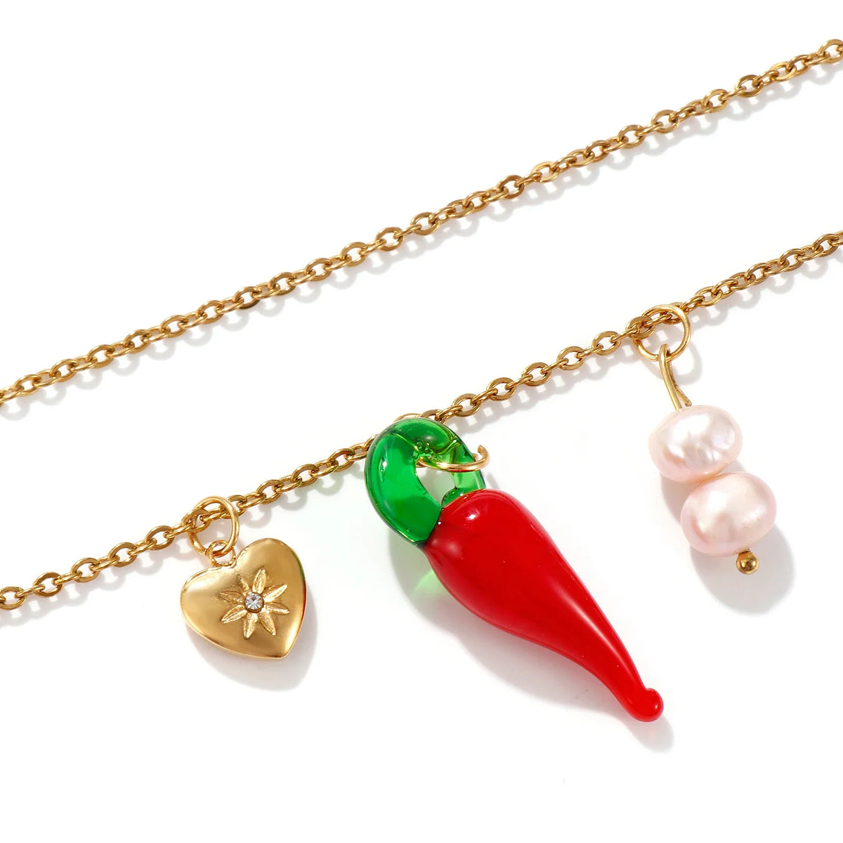 Y2K Glass Chilli Pendant Necklace