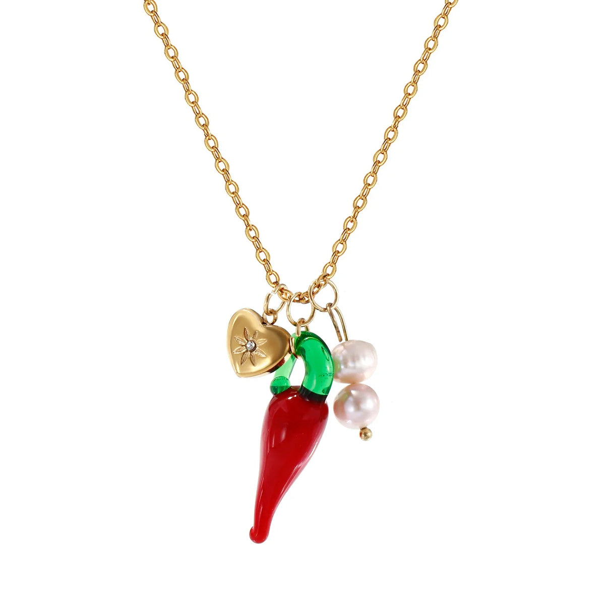 Y2K Glass Chilli Pendant Necklace