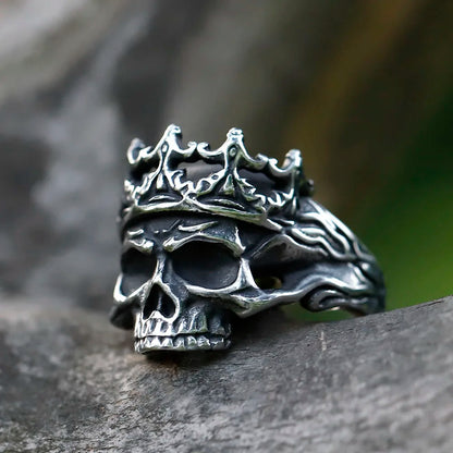 Y2K Gothic Crowned Skull Ring