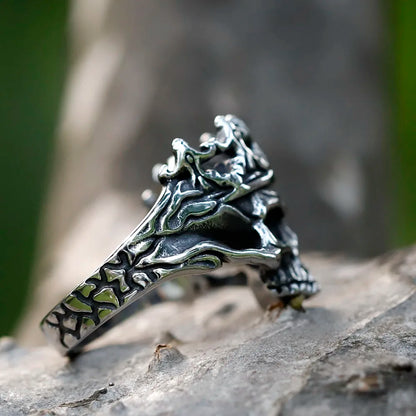 Y2K Gothic Crowned Skull Ring