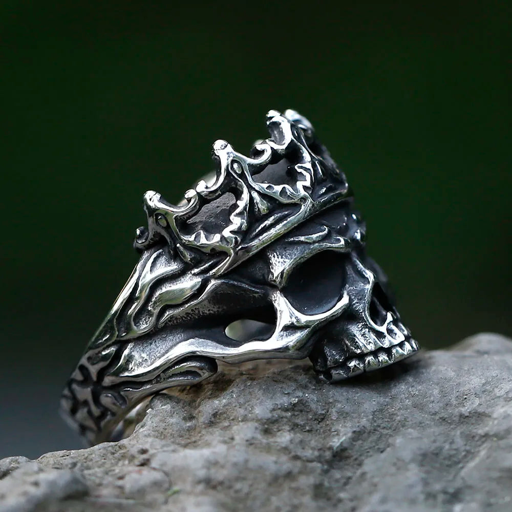 Y2K Gothic Crowned Skull Ring