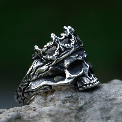Y2K Gothic Crowned Skull Ring