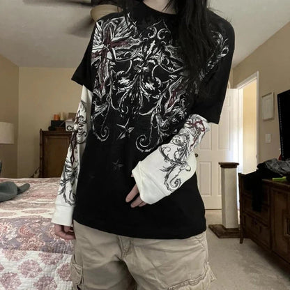Y2K Graphic Long Sleeve T Shirt